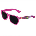 Pink Retro Tinted Lens Sunglasses - Full-Color Full-Arm Printed